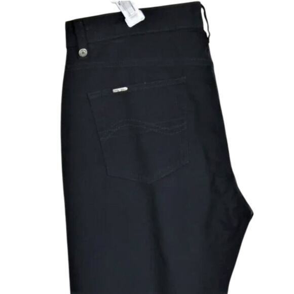 Tommy Hilfiger Women's Faux Suede Front Slits Flare Jeans - Picture 3 of 5